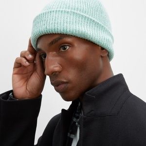 Marl Beanie - New With Tags - NEVER WORN - White /Green